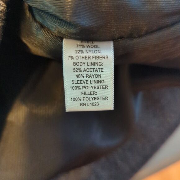 Banana Republic Car Jacket Coat Mens XL Gray Herringbone Wool Band Collar - Picture 8 of 9